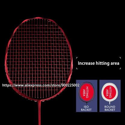Professional Super Light Full Carbon Fiber Badminton Racket Strung Max 30LBS 4U Rackets With String Bag Racquet Sports Padel