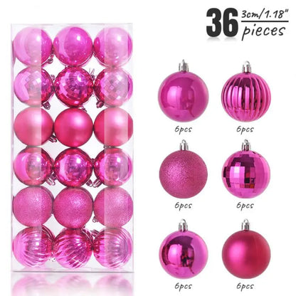 24/36pcs Christmas Ball Christmas Tree Ornament Home Christmas Hanging Pendant New Year Party Decoration Gift Navidad