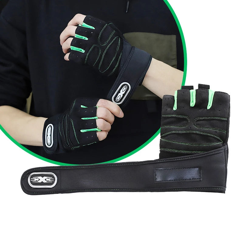 Gym Gloves Fitness Heavyweight Training Gloves Men Women Body Building Half Finger Non-Slip Gloves Wrist Weightlifting Sports