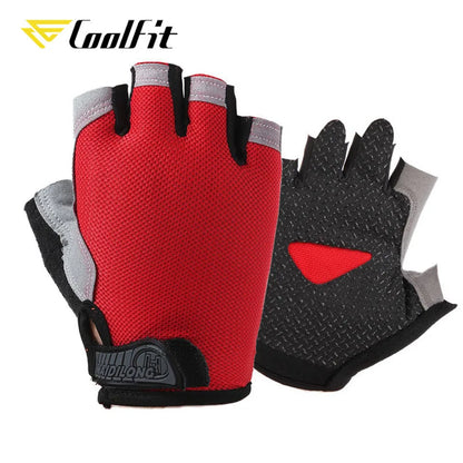 CoolFit Breathable Fitness Gloves Silicone Palm Hollow Back Gym Gloves Weightlifting Workout Dumbbell Crossfit Bodybuilding