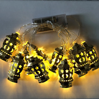 Moon Star Led String Lights EID Mubarak Ramadan Kareem Decoration for Home Islam Muslim Event Party Supplies Eid Al-Fitr Decor