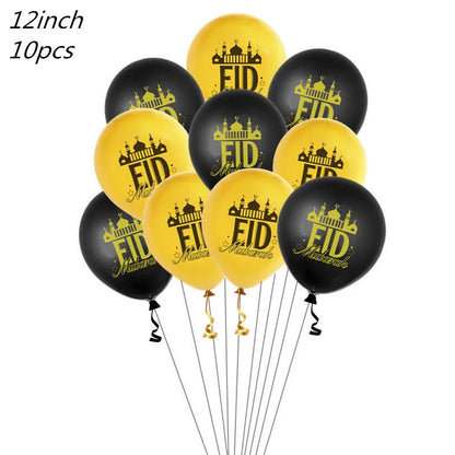 2022 Eid Mubarak Disposable Tablecloth Table Runner Banner Balloons Islamic Muslim Party Decor Ramadan Kareem Eid Al Adha Gift