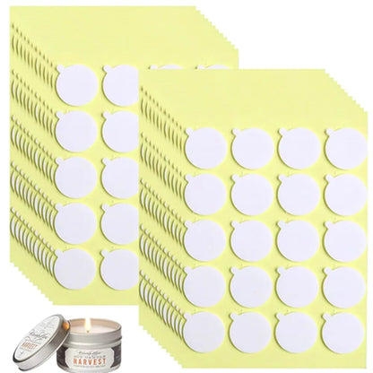 100Pcs/5 Sheets Candle Wick Stickers Wax Making Tools Heat Resistance Double-Sided Stickers for Gypsum Candle Making Supplies