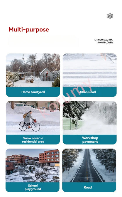 Foldable Winter Electric Snowplow Lithium Electric Snow Sweeper Cordless Brushless Snow Shovel Courtyard Street School