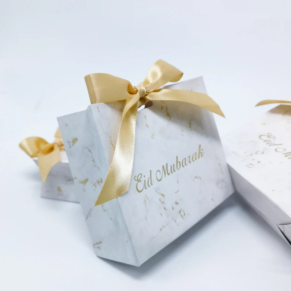 Eid Mubarak Gift Box Bag  Candy Cookie Box Eid Mubarak Decoration Set 2023 Muslim Lslamic Party Favor Supplies