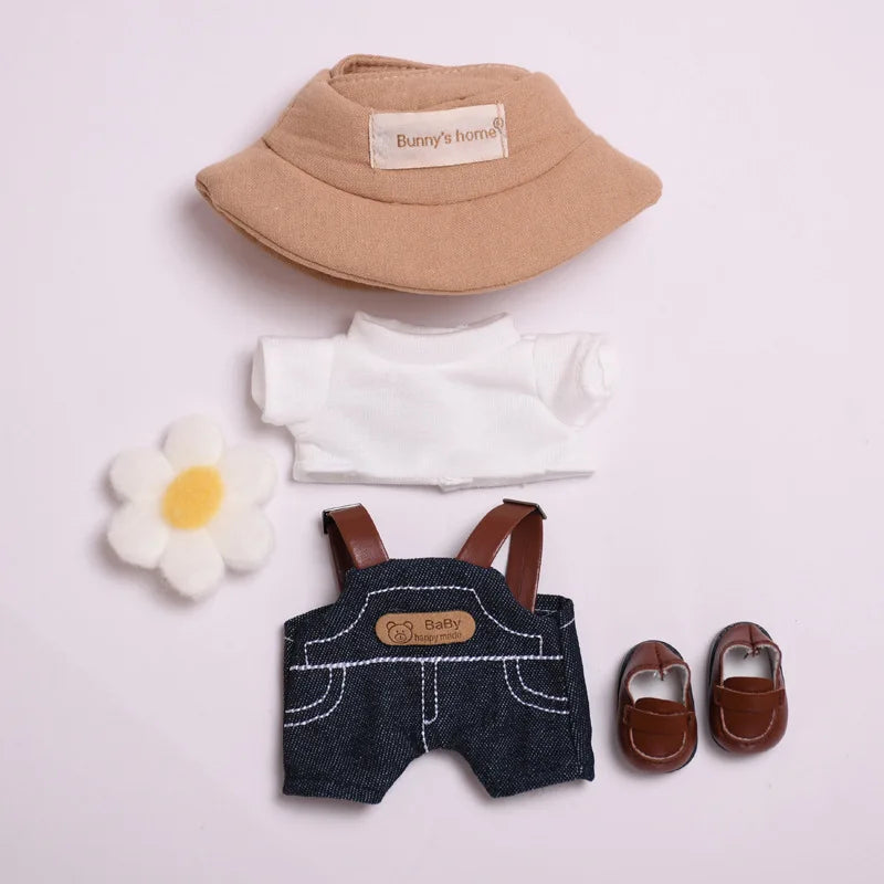 17cm Mini Plush Doll'S Clothes Outfit Accessories for Korea Kpop Exo Labubu Idol V1 V2 Black Dress Suit Clothing Gift