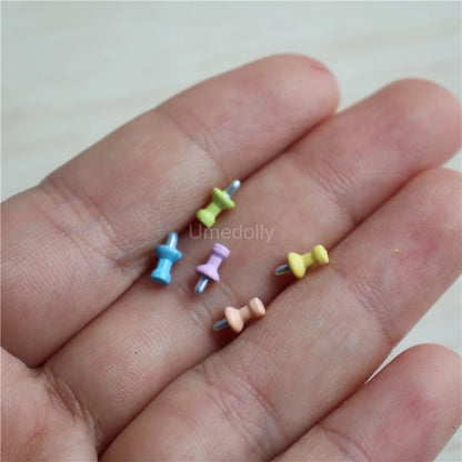 1/12 Scale Minaiture Dollhouse Stationery Mini Notebook Push Pin Model for OB11 BJD Doll Accessories Toy