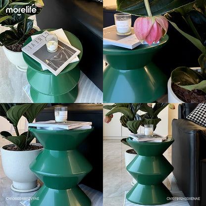 Round Small Coffee Table Plastic Footstool Living Room Sofa Side Tables Shoe Changing Stool Bedroom Small Nightstands Furniture