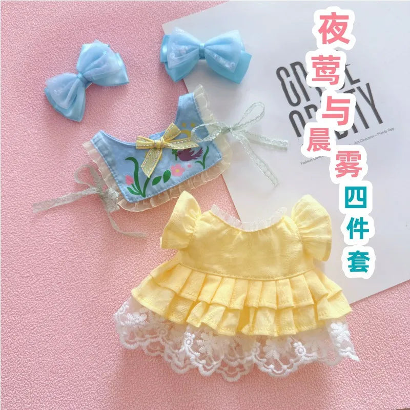 20cm Doll Clothes Outfit Hoodies Skirt Stuffed Dolls Dress Up Doll Accessories Outfit Change Dress Game Playing House Gift Toys