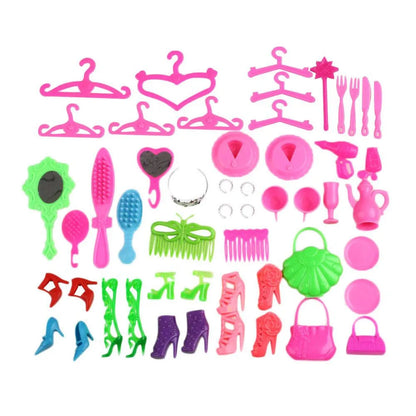Doll Set Toyss Hobbies Doll Dolls Set Gift for Girl Pink Skirt Clothes Play House Toy Shoes Glasses Handbag Dress