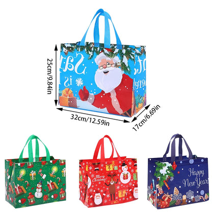 4pcs Christmas Gift Bag Santa Claus Snowman Non-Woven Tote Bag Candy Gift Packaging Bag 2023 Christmas Party Home Navidad Noel