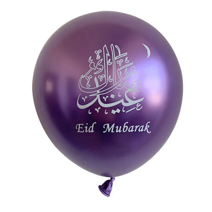 10pcs Eid Mubarak Metal Latex Balloon Ramadan Kareem Decoration Air Globos Ramadan Mubarak Muslim Islamic Festival Party Decor
