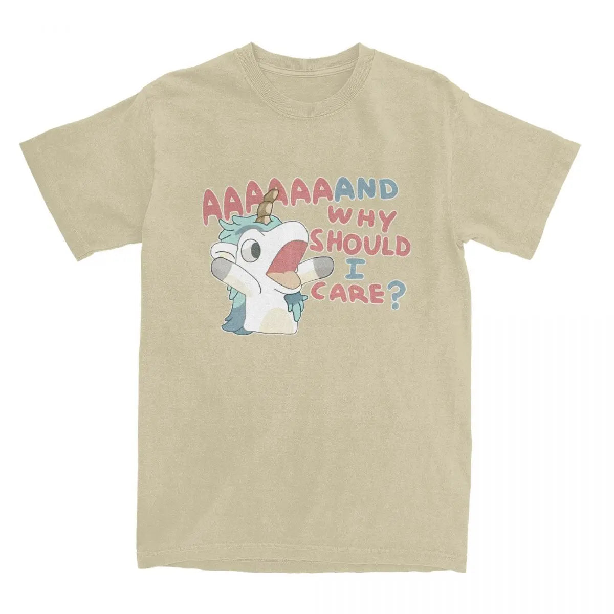 Men Women's T Shirt Why Should I Care Unicorse T-Shirts Harajuku Hot Anime Blueyed Beach Tees Y2K Basic Pattern 100 Cotton Tees