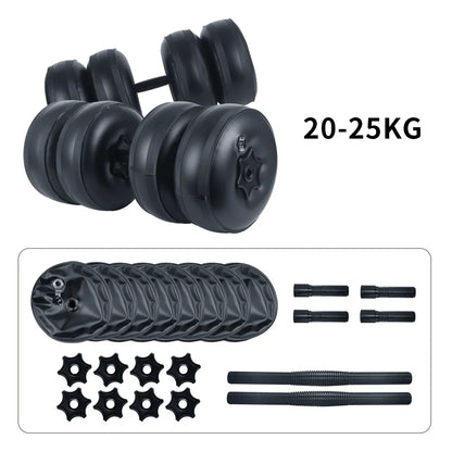 Deiris 1-25kg Water Filled Dumbbell, Portable Travel,Weights Adjustable, Home Gym, Arm Muscle Training Dumbbell Sets