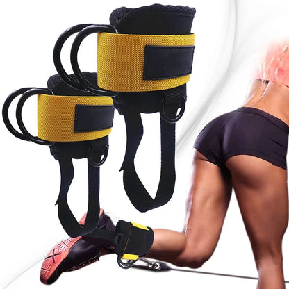 Gym Ankle Straps Double D-Ring Adjustable Neoprene Padded Cuffs Ankle Weight Leg Training Brace Support Sport Safety Abductors