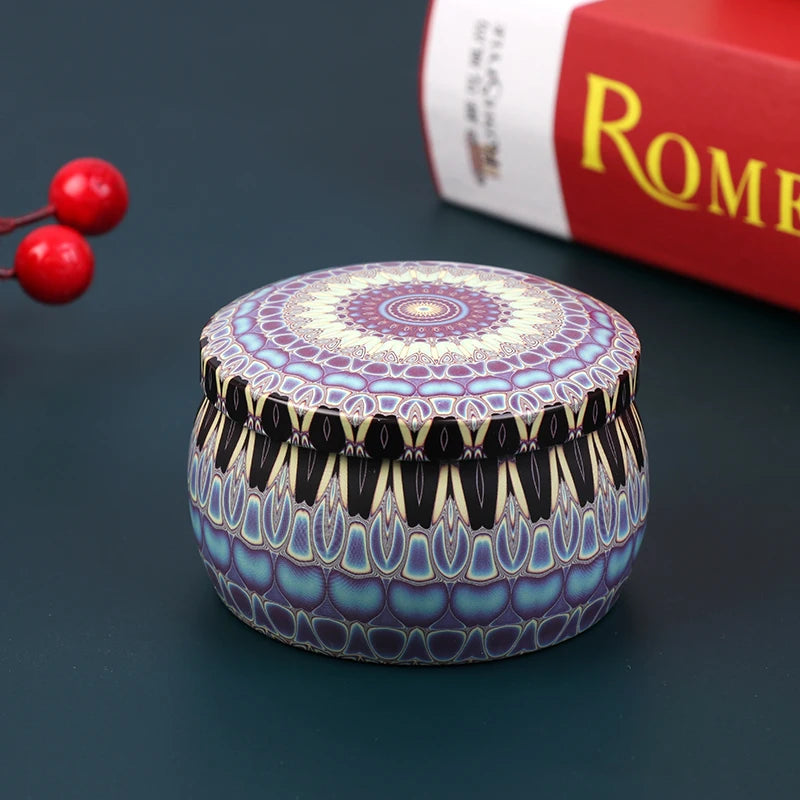 1PC Vintage Candle Tin Can Candy Cookie Storage Box Dry Spice Storage Jar Suitable DIY Candle Cosmetic Ointment Making Christmas