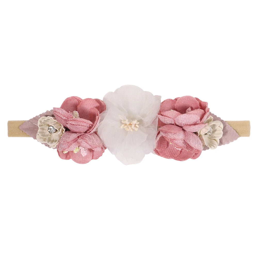 1Pcs Baby Girl Headband Cute Flower Elastic Hair Band Newborn Head Toddler Headband Headwear Kids Accessories Christmas Gifts