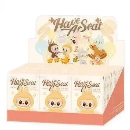 1:1High Quality Macaron 2nd the Monsters Labubu Sitting Party Vinyl Plush Blind Box Decorative Surprise Box Doll Collection Gift