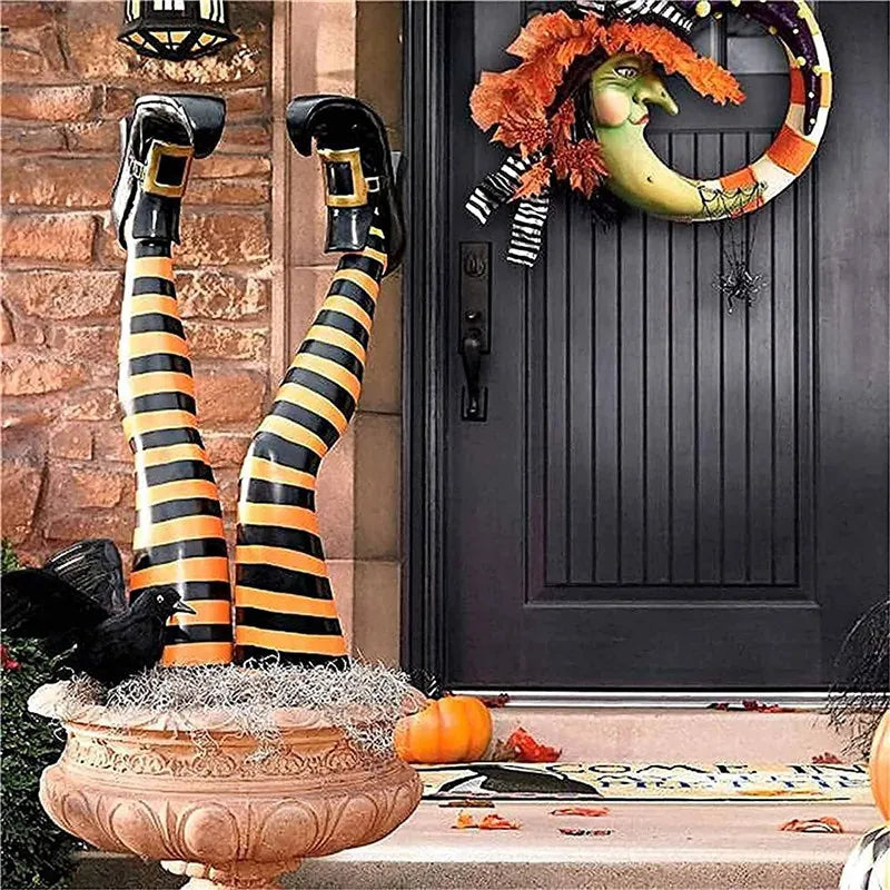 Halloween Witch Legs Halloween Decoration Wicked Novelty Witch Legs With Shoes for Home Yard Outdoor and Indoor Halloween Witch