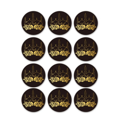 60Pcs Ramadan Kareem Eid Al-Fitr Decorative Stickers Blessed Eid Mubarak Muslim Religion Festival Decor Food Gift Bag Sealing