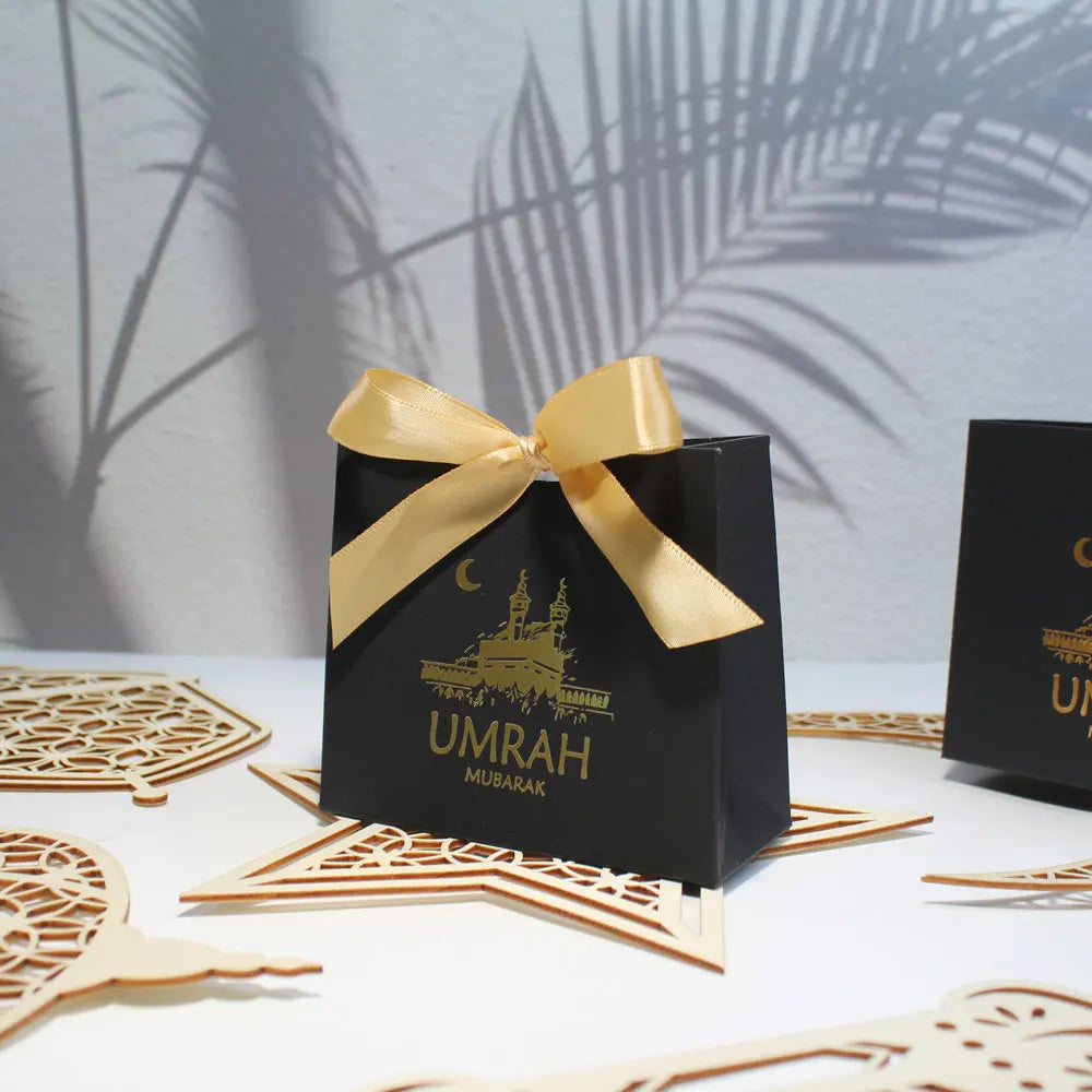 Elegant Umrah Mubarak Candy Chocolates Gift Boxes for Muslim Celebrations – Perfect for Islamic Ramadan, Kareem Iftar Parties