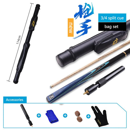 OMIN-Gunman the New Generation Billiard Stick  Ash Shaft Snooker Case Supplies 3/4 Split  Pool One Piece Cue Tip Size 10mm 9.5mm