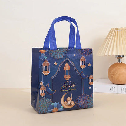 2024 Ramadan Kareem Gift Bags Nonwoven Candy Cookie Snack Packaging Bag Box Eid Mubarak Muslim Islamic Festival Party Supplies
