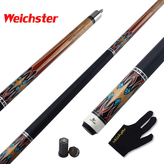 Weichster Medium Range 58" 1/2 Billiard Pool Cue Stick 13mm Tip With PU Leather Wrap