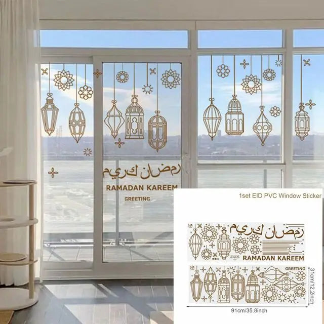 Eid Mubarak 2024 Wall Stickers Ramadan Decorations for Home Islamic Ramadan Kareem Muslim Party Decor Eid Mubarak Gifts Al Adha