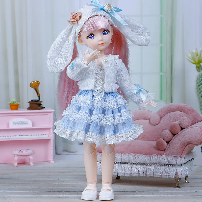 1/6 Anime Doll Full Set 23 Joint Movable With Skirt Hat Accessories Girls DIY Toys