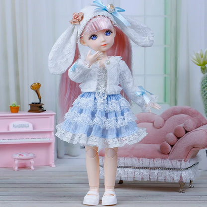 1/6 Anime Doll Full Set 23 Joint Movable With Skirt Hat Accessories Girls DIY Toys