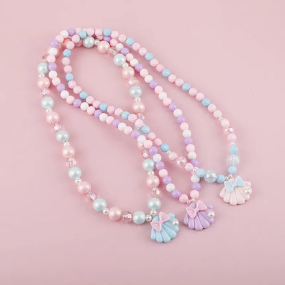 Makersland Cute Princess Children Charm Beads Necklace Kids Pendant Necklace for Baby Girl Jewelry Gifts Christmas Presents 2020