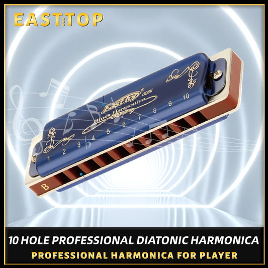 East Top Harmonica Professional Diatonic Blues Harmonica Mouth Organ  for Player,Beginner,Birthday Gift