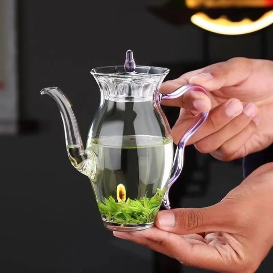 Japanese High-Temperature-Resistant Glass Pot Narcissus Teapot Household High Borosilicate Glass Hand-Held Brewing Teapot