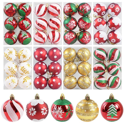 6Pcs/Box 6cm Christmas Ball Ornaments Xmas Tree Hanging Pendant Christmas Decorations for Home 2024 Navidad Natal New Year Gift