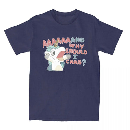 Men Women's T Shirt Why Should I Care Unicorse T-Shirts Harajuku Hot Anime Blueyed Beach Tees Y2K Basic Pattern 100 Cotton Tees