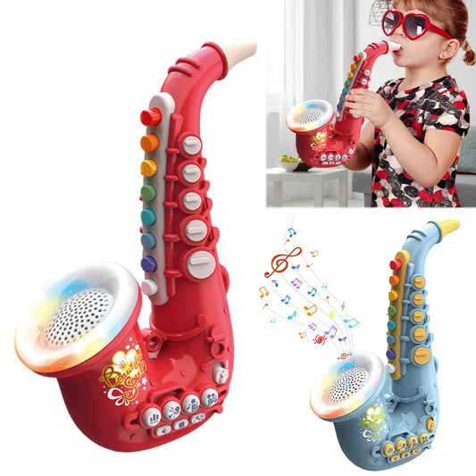 Kids Saxophone Toy Clarinet Toy With Light Music Kids Instruments Early Education Toy for 3 4 5 6 7 Year & Up Old Boy Girls