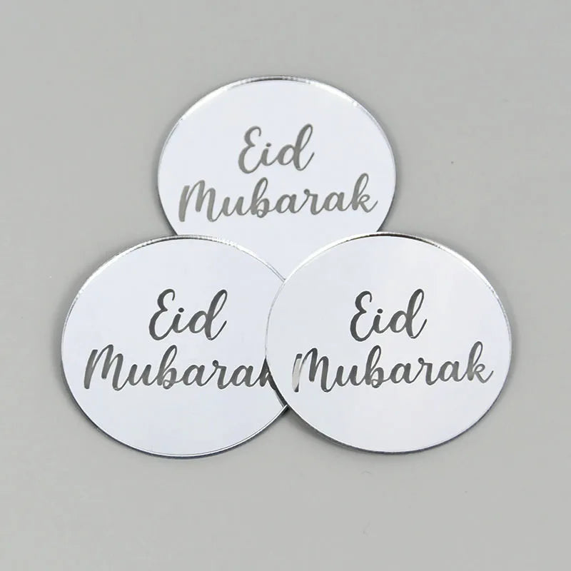 5/10pcs Eid Mubarak Acrylic Cupcake Topper Gold Ramadan Kareem Cake Topper Islamic Muslim Festival Party Cake DIY Decorations