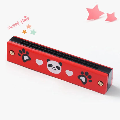 Wooden Harmonica Multicolored for Children 16 Holes Harmonica Mouth Organ Kids Music Instrument Educational Toy Gift