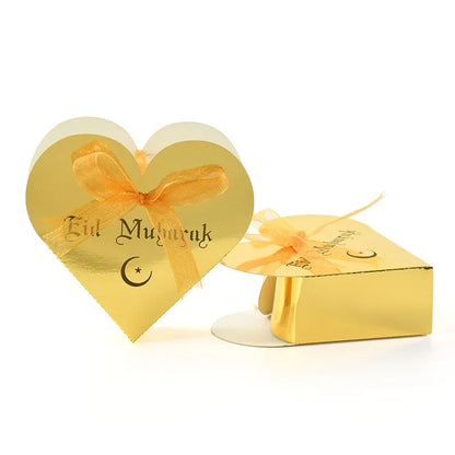 10pcs Eid Mubarak Candy Box Ramadan Kareem Favors Gift Packaging Bags Decor Home Islamic Muslim Event Party Eid Al-Fitr Decor 7
