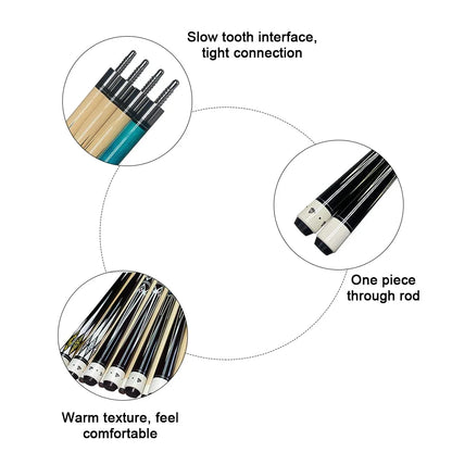Pool Cue Stick Wooden Snooker Cue Stick 1/2 Billiard Pool Cues for Professional Billiard Players Competition Practice