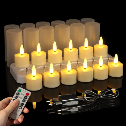 ﻿Led Candle Set Rechargeable Electronic Flicker Flameless Candles Lamp With Timer Remote for Home Decor Christmas Candle Lights