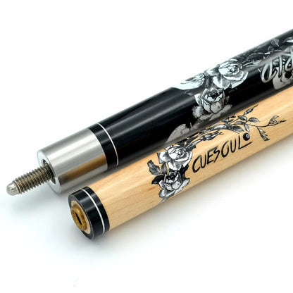 CUESOUL ROCK II 58" 19/20/21oz Black Pool Cue Stick 13mm With Cue Bag With and Joint/Shaft Protector