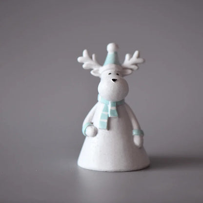 Santa Claus Elk Ornament Christmas Home Desktop Decoration Resin Figurines Entryway Crafts Gifts for Kids