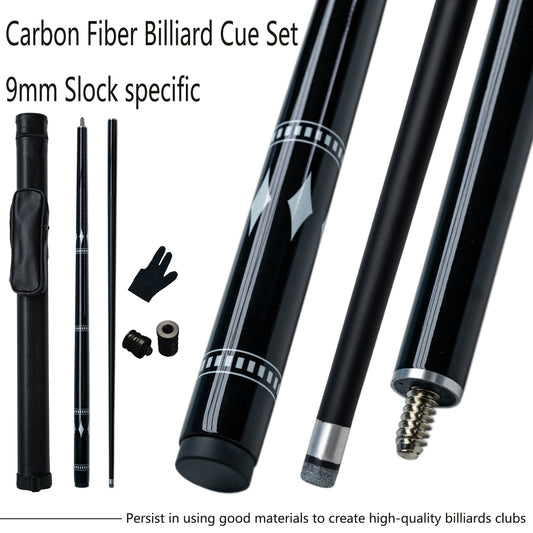 High Performance Snooker Carbon Fiberglass Billiards Cue Set 9mm Tip Pointed Professional Pool Cue Crazy Billiards Supplies