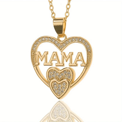 Women Letter Mama Necklace, Trendy Party Jewelry, Christmas Halloween Gift, Valentine's Day Gift for Women Mom Family Friends