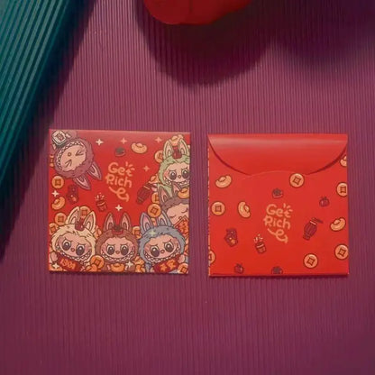 2025 Chinese New Year Red Envelopes Cute Labubu Red Pocket Money Gifts Anime Envelope Wedding Gifts Bag Good Luck Money Packets