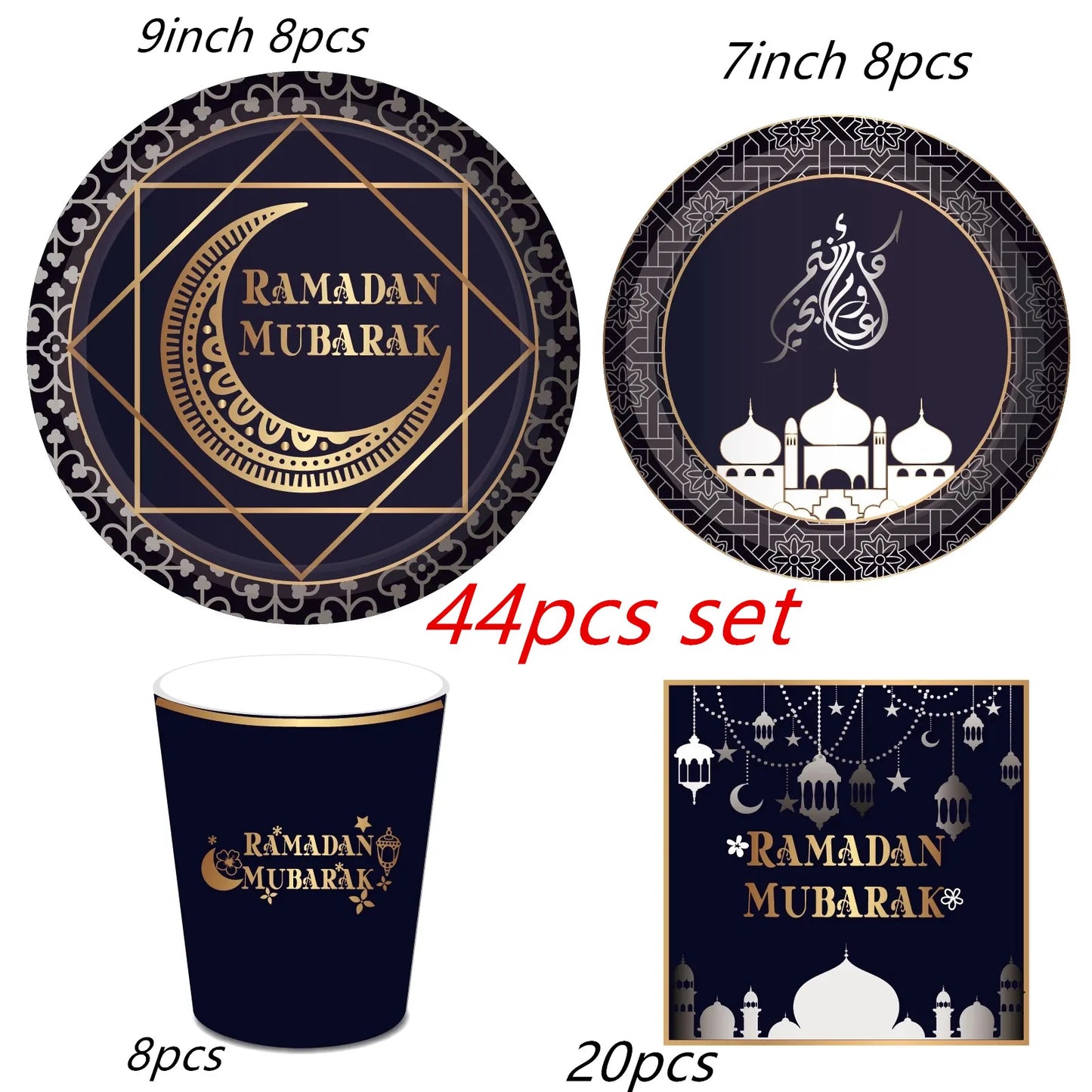 2022 Eid Mubarak Disposable Tablecloth Table Runner Banner Balloons Islamic Muslim Party Decor Ramadan Kareem Eid Al Adha Gift