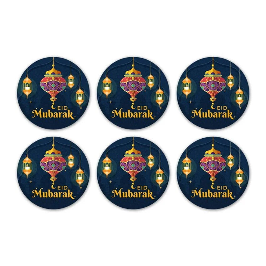 30/60pcs 4cm EID Mubarak Decorations Gift Label Stickers Islamic Muslim Eid Al-Fitr Ramadan Kareem Candy Bag Seal Party Supplies