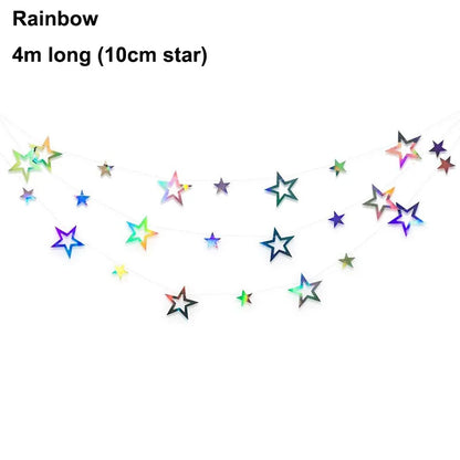 4M EID Ramadan Garland Moon Star Hanging Banner Streamer Party Backdrop for Birthday Baby Shower Islam Mubarak Party Decor 2024